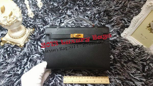 Hermes MINI Kelly 22cm Tote Bag Calf Leather K011 Black