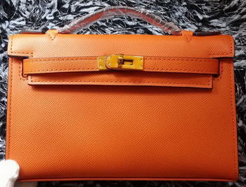 Hermes MINI Kelly 22cm Tote Bag Calf Leather K011 Orange