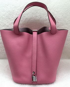 Hermes Picotin Lock 22cm Bags Litchi Leather HPL1048 Pink