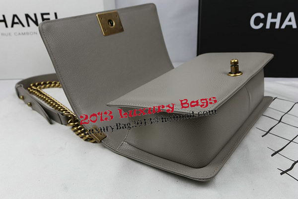 Boy Chanel Flap Bag Original Grey Cannage Pattern A67025 Gold