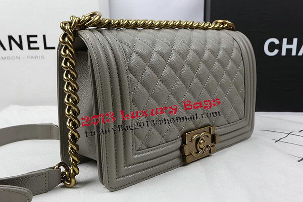 Boy Chanel Flap Bag Original Grey Cannage Pattern A67025 Gold