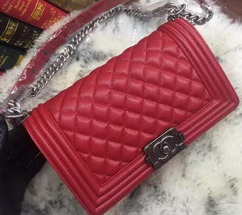 Boy Chanel Flap Shoulder Bag Cannage Pattern A67086 Red