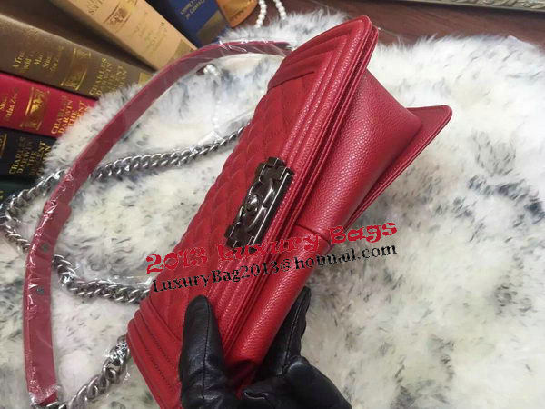 Boy Chanel Flap Shoulder Bag Cannage Pattern A67086 Red