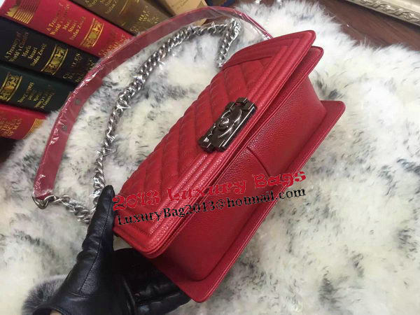 Boy Chanel Flap Shoulder Bag Cannage Pattern A67086 Red