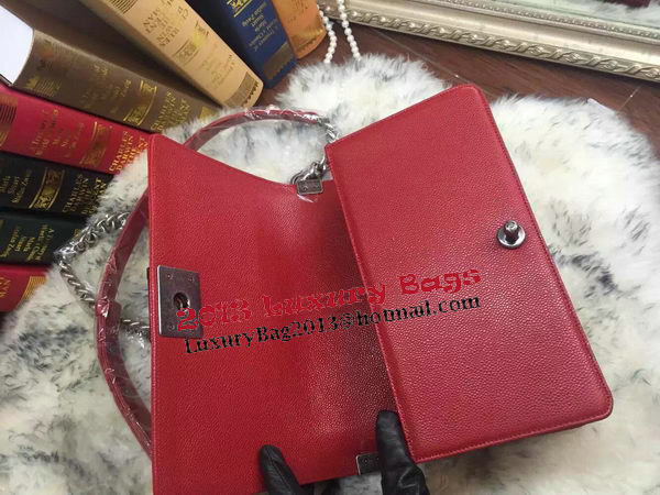 Boy Chanel Flap Shoulder Bag Cannage Pattern A67086 Red