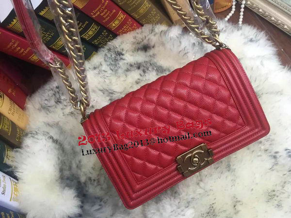 Boy Chanel Flap Shoulder Bag Cannage Pattern A67086 Red