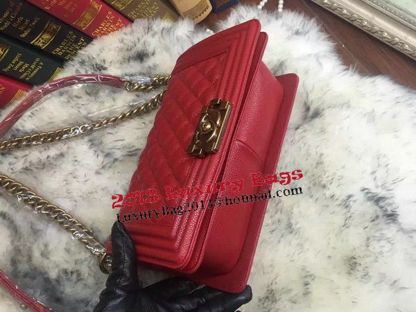 Boy Chanel Flap Shoulder Bag Cannage Pattern A67086 Red