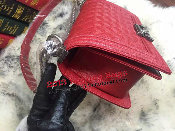 Boy Chanel Flap Shoulder Bag Cannage Pattern A67086 Red