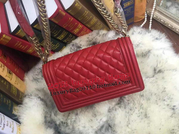 Boy Chanel Flap Shoulder Bag Cannage Pattern A67086 Red