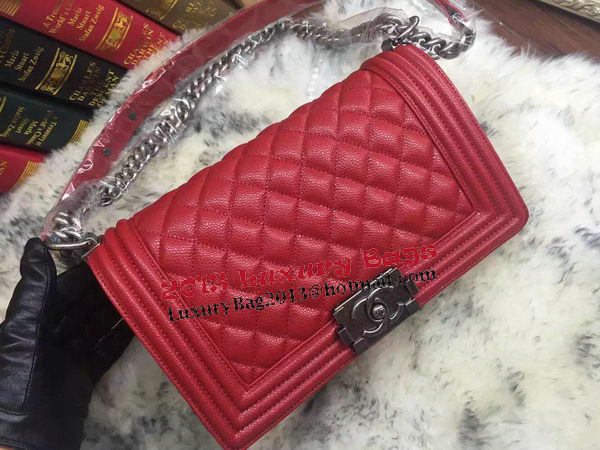 Boy Chanel Flap Shoulder Bag Cannage Pattern A67086 Red