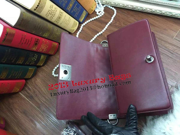 Boy Chanel Flap Shoulder Bag Sheepskin Leather A67086 Burgundy