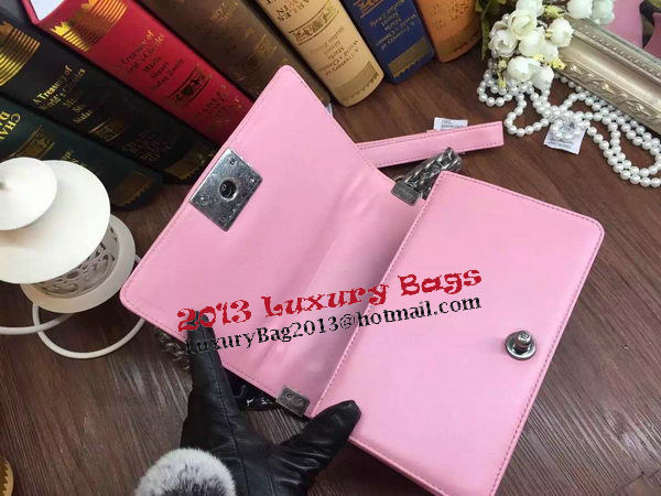 Boy Chanel Flap Shoulder Bags Sheepskin Leather A67085 Pink