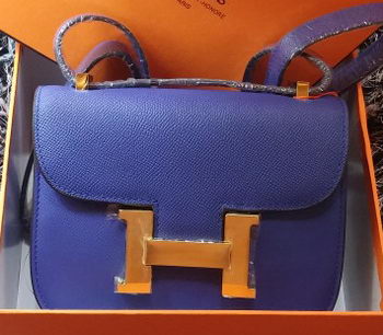 Hermes Constance Bag Litchi Leather H9999L Royal