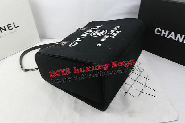 Chanel Medium Canvas Tote Shopping Bag A67001 Black