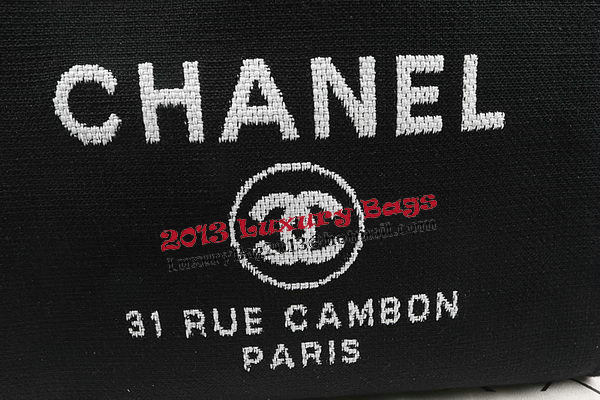 Chanel Medium Canvas Tote Shopping Bag A67001 Black