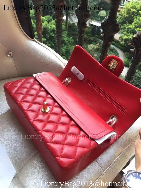 Chanel 2.55 Series Flap Bag Red Original Leather A01112 Gold