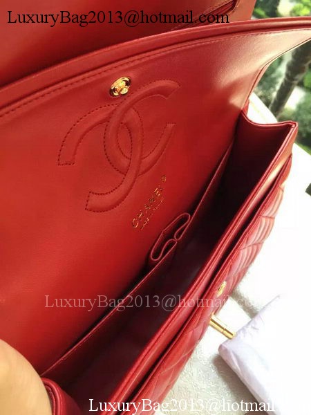 Chanel 2.55 Series Flap Bag Red Original Leather A01112 Gold