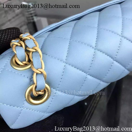 Chanel 2.55 Series Flap Bag SkyBlue Sheepskin Leather A06375 Gold