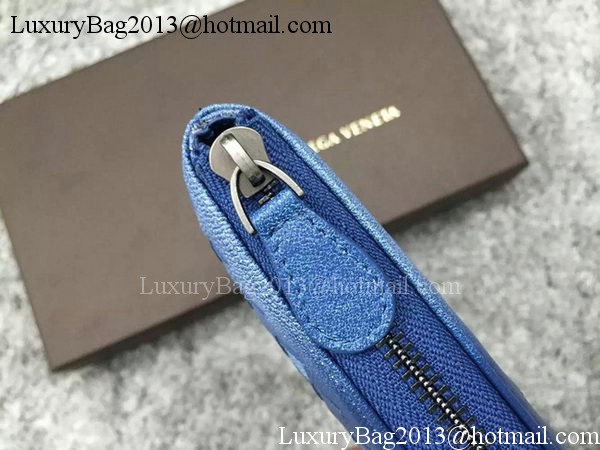 Bottega Veneta Intrecciato Leather Clutch BV144077 Blue