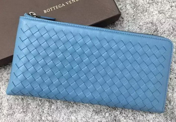 Bottega Veneta Intrecciato Leather Clutch BV144077 SkyBlue