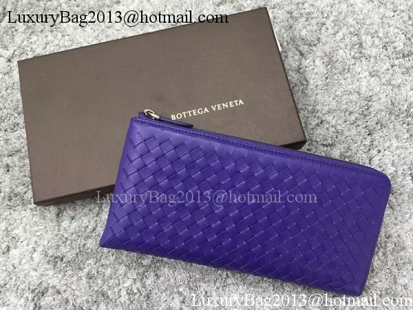 Bottega Veneta Intrecciato Leather Clutch BV144077 Violet