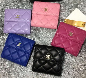 Chanel mini Tri-Fold Wallet Sheepskin Leather A48980