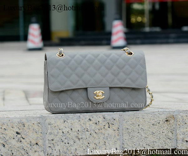 Chanel 2.55 Series Flap Bag Grey Cannage Pattern A1112 Gold