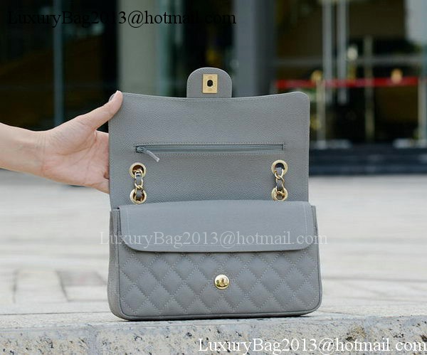 Chanel 2.55 Series Flap Bag Grey Cannage Pattern A1112 Gold