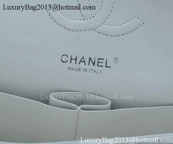 Chanel 2.55 Series Flap Bag White Cannage Pattern A1112 Silver