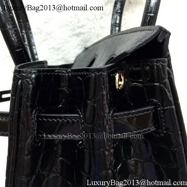 Hermes Birkin 25CM Tote Bag Croco Leather H25TCO Black