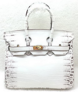 Hermes Birkin 25CM Tote Bag Croco Leather H25TCO OffWhite