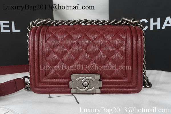 Boy Chanel mini Flap Bag Original Cannage Pattern A67085 Burgundy