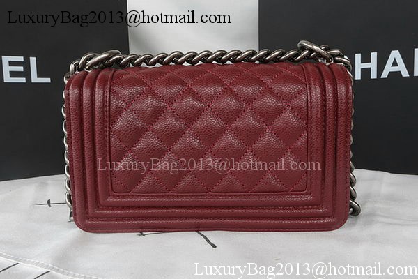 Boy Chanel mini Flap Bag Original Cannage Pattern A67085 Burgundy