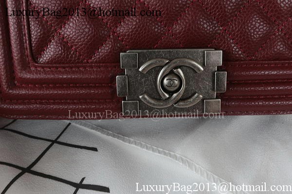 Boy Chanel mini Flap Bag Original Cannage Pattern A67085 Burgundy