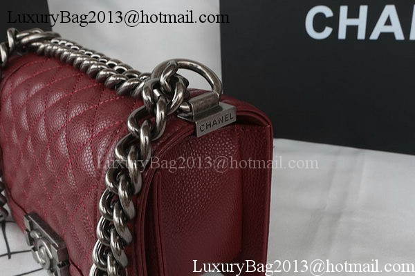 Boy Chanel mini Flap Bag Original Cannage Pattern A67085 Burgundy