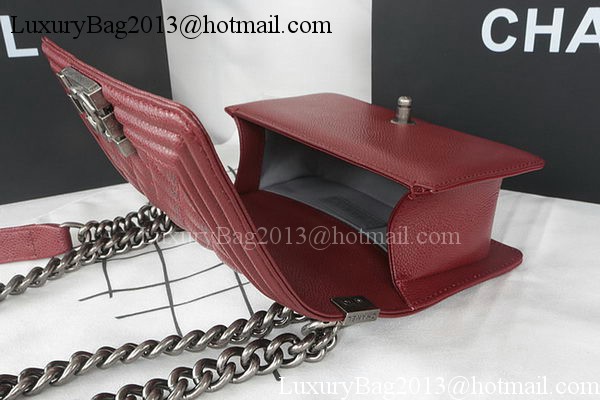 Boy Chanel mini Flap Bag Original Cannage Pattern A67085 Burgundy