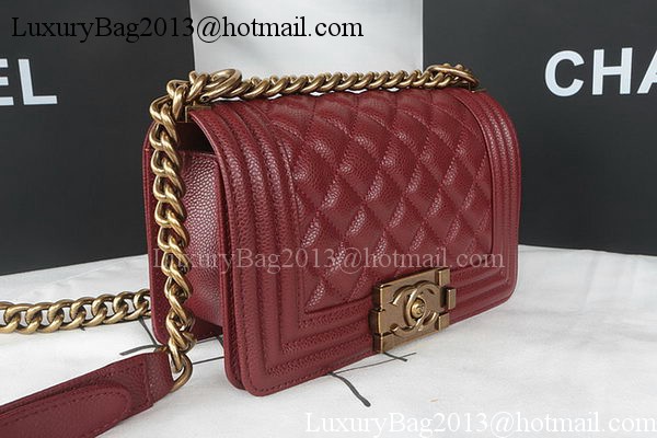 Boy Chanel mini Flap Bag Original Cannage Pattern A67085 Burgundy