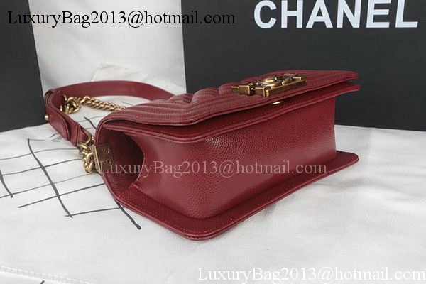 Boy Chanel mini Flap Bag Original Cannage Pattern A67085 Burgundy