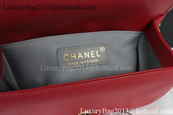 Boy Chanel mini Flap Bag Original Cannage Pattern A67085 Dark Red