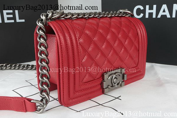 Boy Chanel mini Flap Bag Original Cannage Pattern A67085 Dark Red