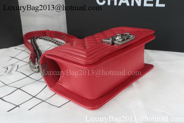 Boy Chanel mini Flap Bag Original Cannage Pattern A67085 Dark Red