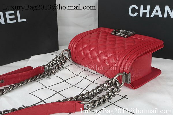 Boy Chanel mini Flap Bag Original Cannage Pattern A67085 Dark Red