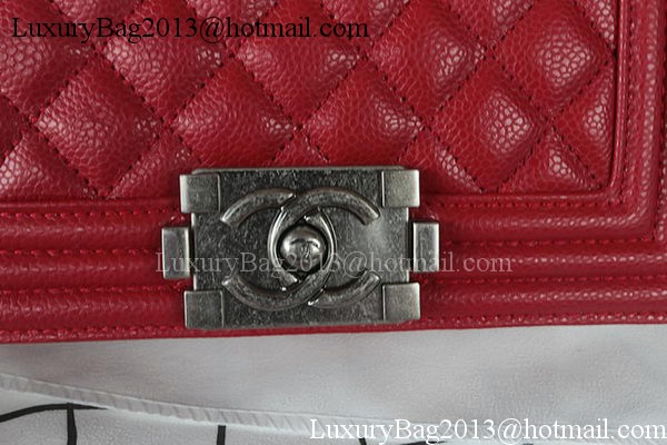 Boy Chanel mini Flap Bag Original Cannage Pattern A67085 Dark Red