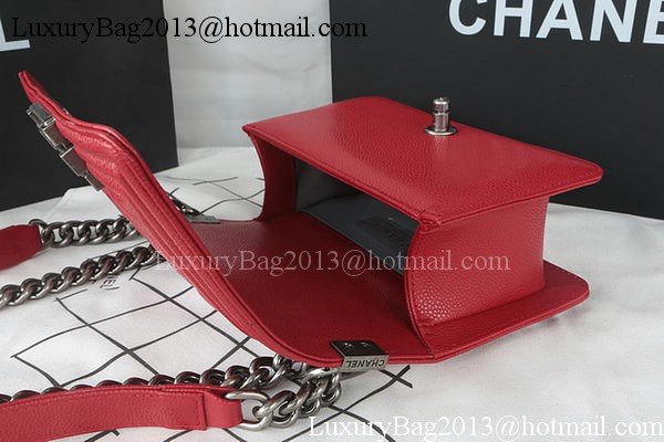 Boy Chanel mini Flap Bag Original Cannage Pattern A67085 Dark Red