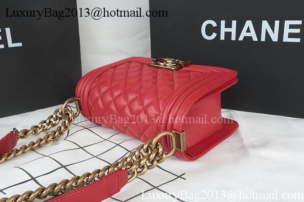 Boy Chanel mini Flap Bag Original Cannage Pattern A67085 Dark Red