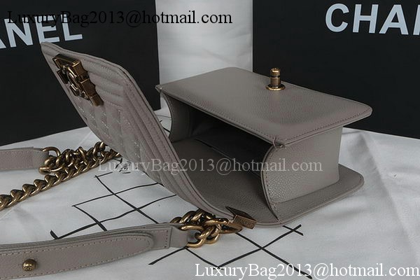 Boy Chanel mini Flap Bag Original Cannage Pattern A67085 Grey