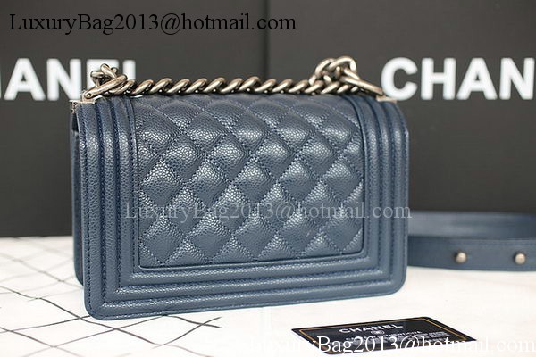 Boy Chanel mini Flap Bag Original Cannage Pattern A67085 Royal