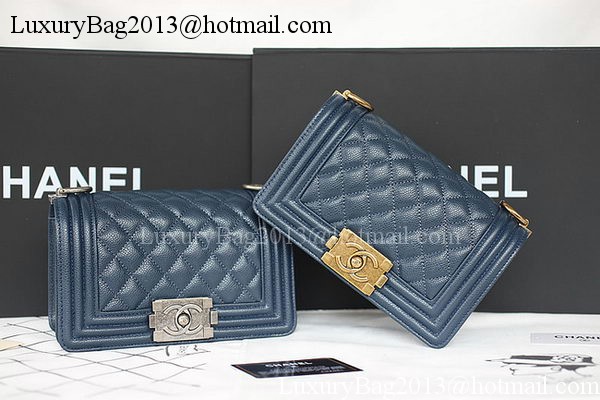 Boy Chanel mini Flap Bag Original Cannage Pattern A67085 Royal