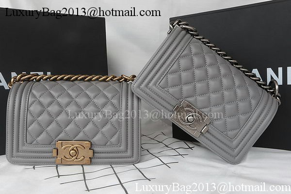 Boy Chanel mini Flap Bag Original Sheepskin A67085 Grey