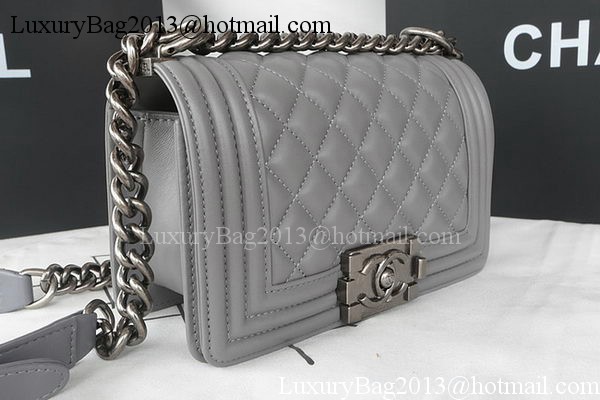 Boy Chanel mini Flap Bag Original Sheepskin A67085 Grey